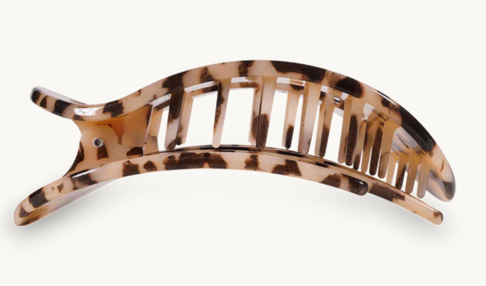 Blonde Tortoise Round Flat Clip - Large