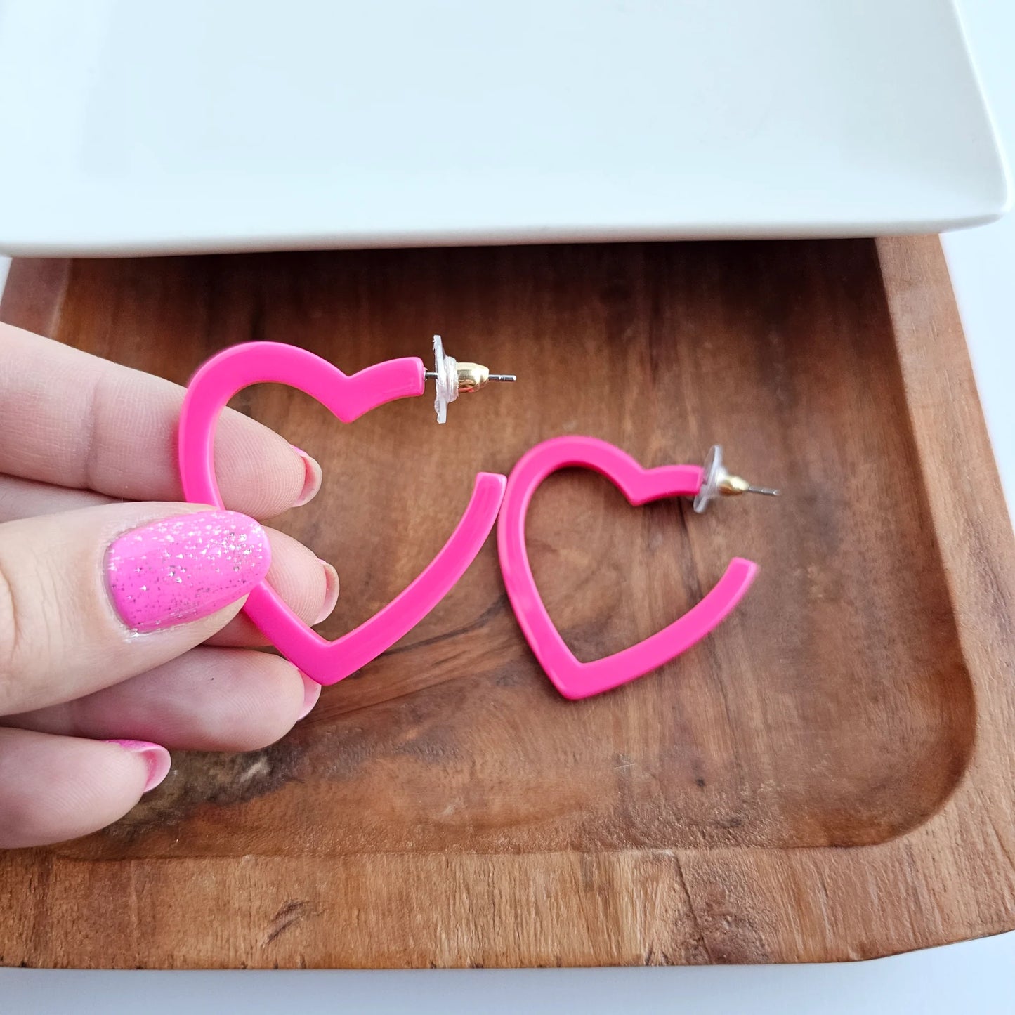 Heart Hoops - pink