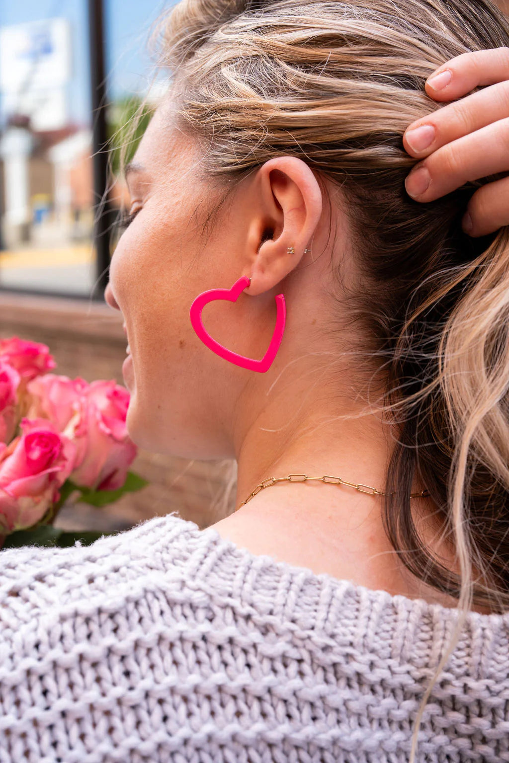 Heart Hoops - pink