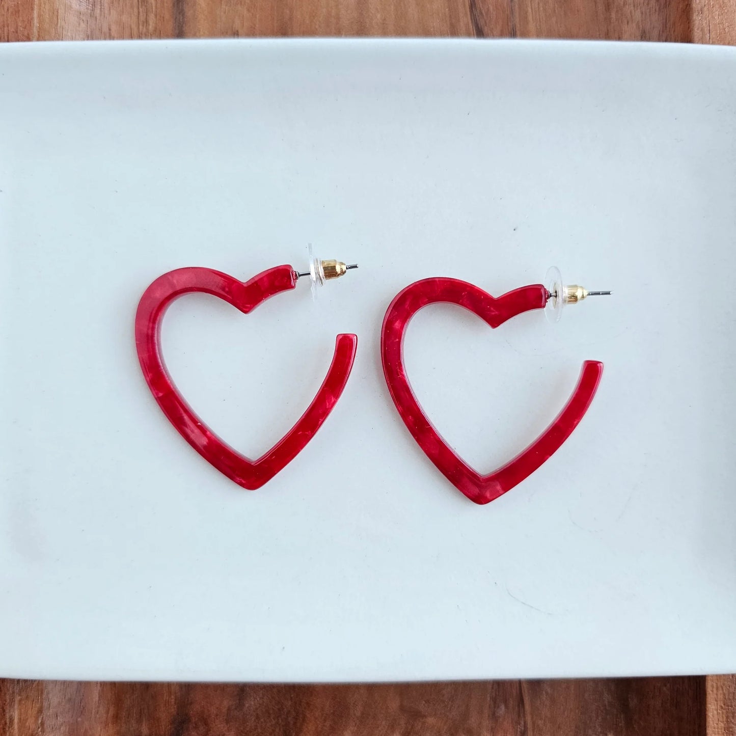 Heart Hoops - red