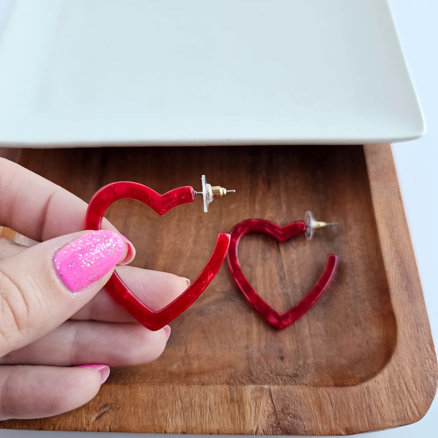Heart Hoops - red