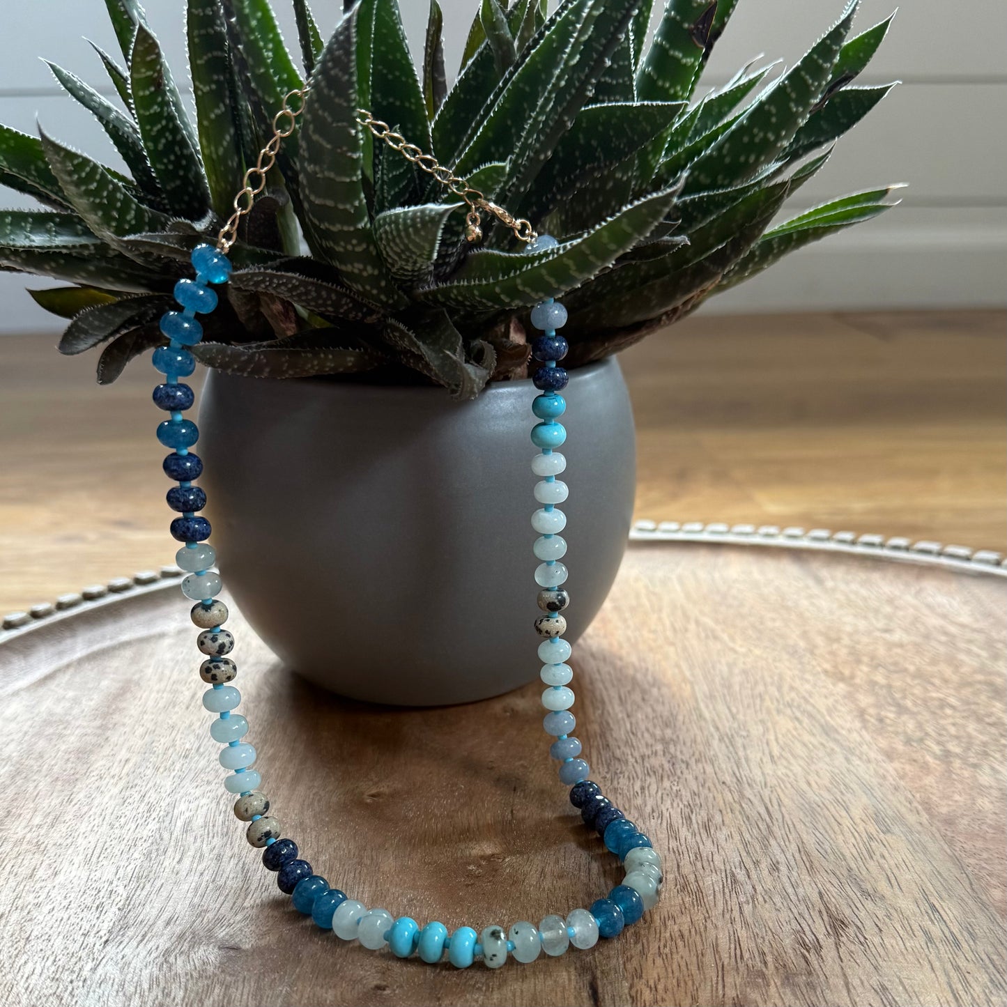 Blue Stone Beaded Necklace