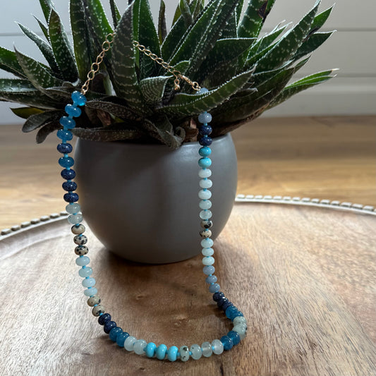Blue Stone Beaded Necklace