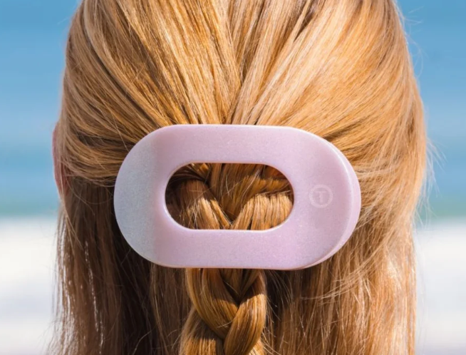 Pearly Pink Flat Round Clip - Large