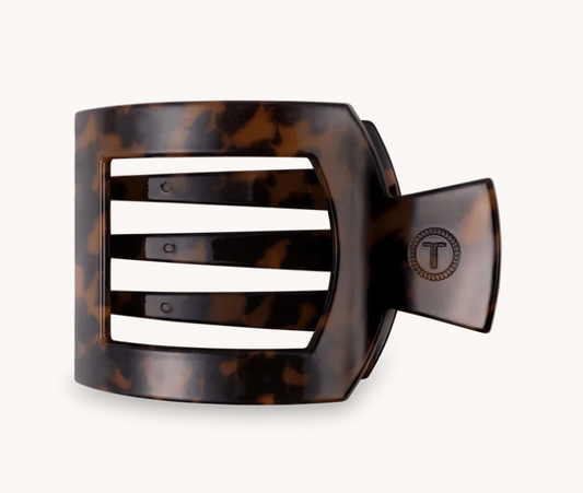 Tortoise Medium Flat Square Hair Clip