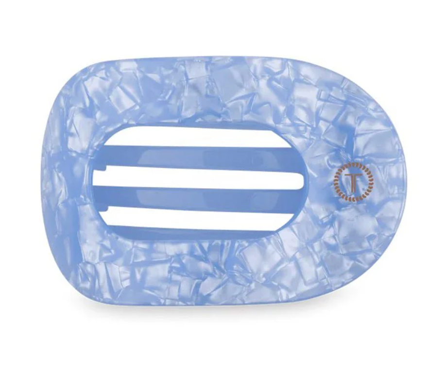 Blue Lagoon Medium Flat Round Hair Clip