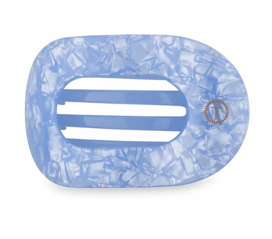 Blue Lagoon Medium Flat Round Hair Clip
