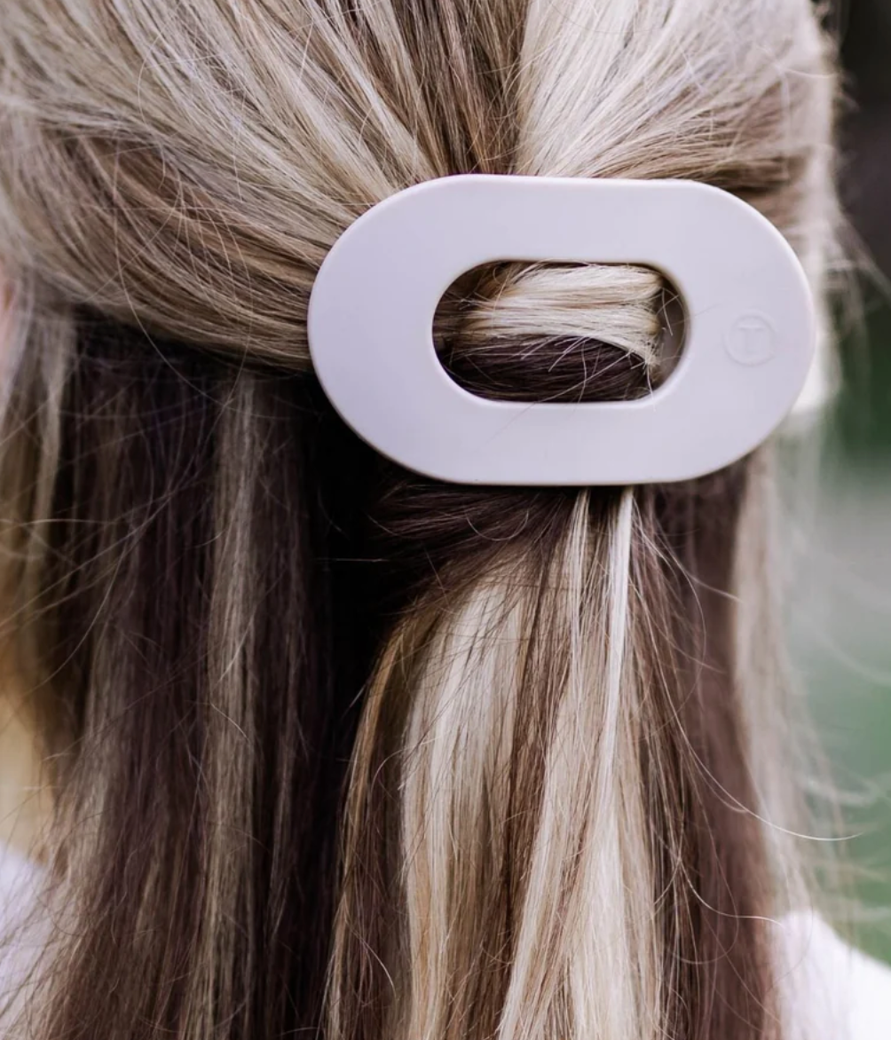 Silver Flames Round Flat Clip - Large