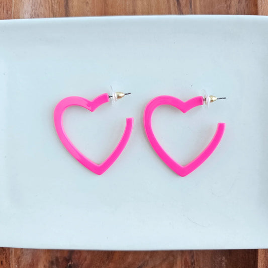 Heart Hoops - pink
