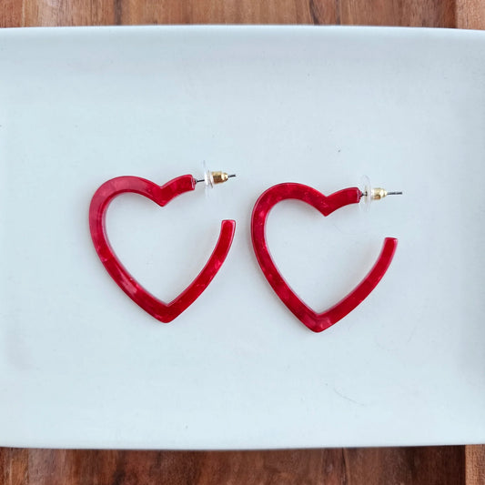 Heart Hoops - red